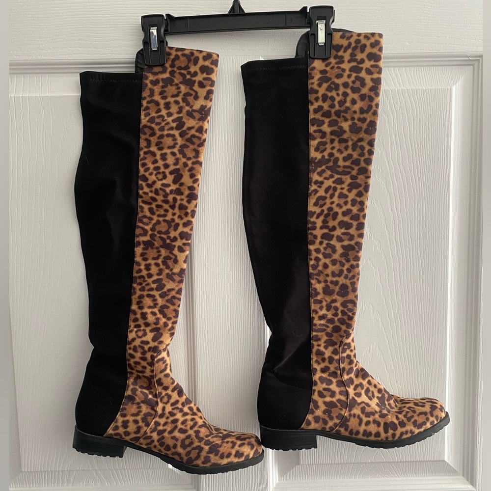 Cheetah boots - knee high